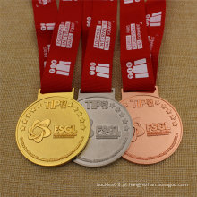 Medalha personalizada do metal do esporte do bronze da prata do ouro do costume